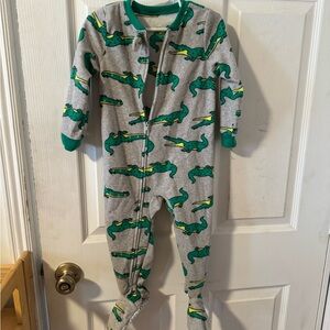 Carter's Gray and Green Dinosaur Footie
